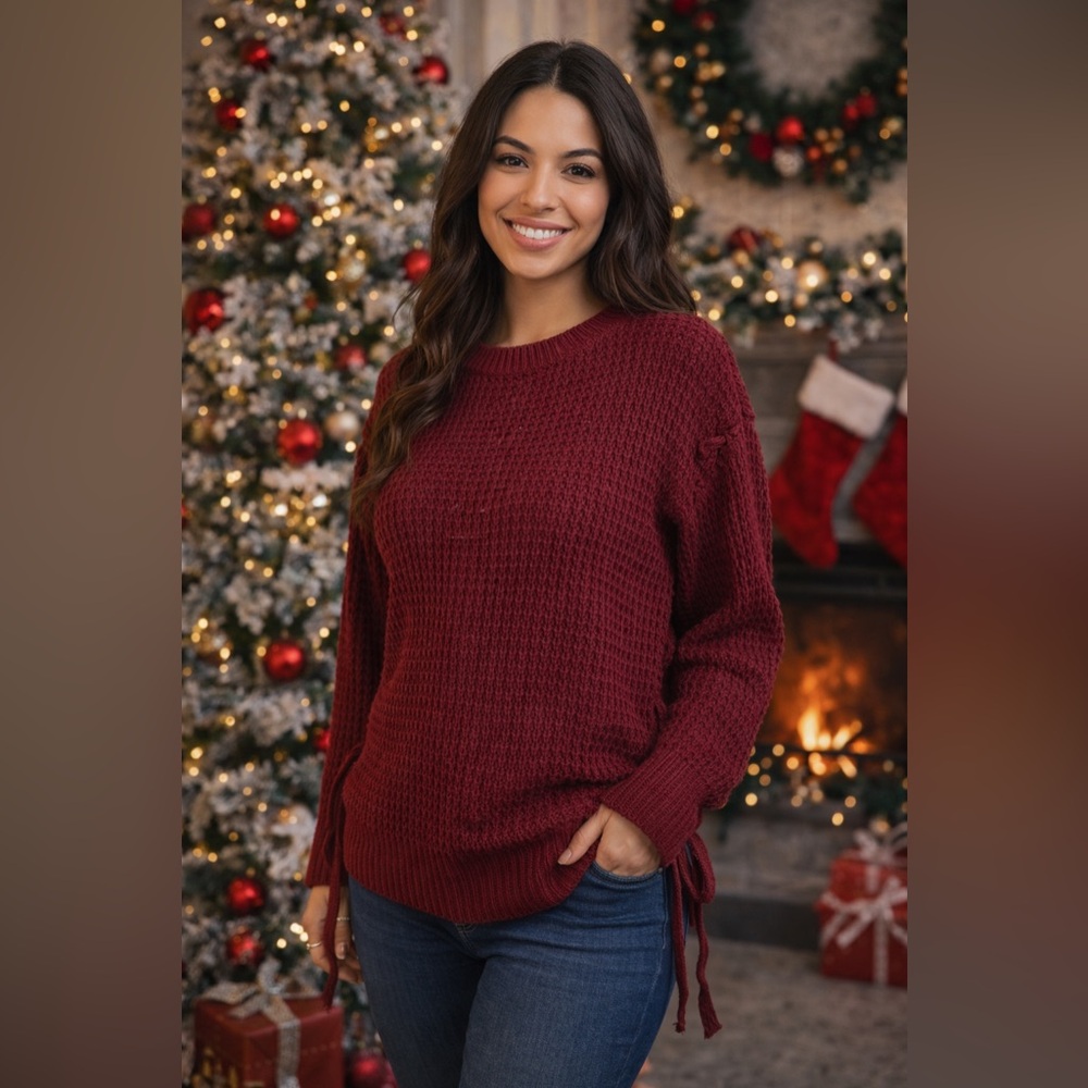 Women’s sweater Soho Apparel Size M| Burgundy color Christmas Style and elegant